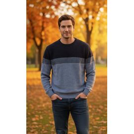 Светр чоловічий 72178 grey-black р.L-2XL "Vip Stendo" недорого оптом від прямого постачальника