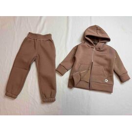 Костюм дитячий спортивний теплий на дівчинку B2604 brown р.98-122 "Bright Harmony" недорого оптом від прямого постачальника