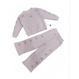 Фотография Костюм детский спортивный тёплый на девочку 4111 beige р.7-10 "MALIBU" недорого оптом от прямого поставщика