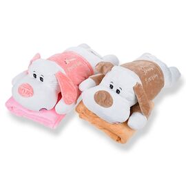 Фотография Детский плед унисекс 6802 mix, Собака 60х30, плед 160х120 р.120*160 "Obuv OK2" недорого оптом от прямого поставщика