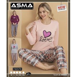 Фотография Пижама тёплая женская 16374 mix р.M-3XL "SHELLY" недорого оптом от прямого поставщика