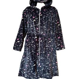 Фотография Халат женский тёплый H138 black р.48-58 "SHELLY" недорого оптом от прямого поставщика