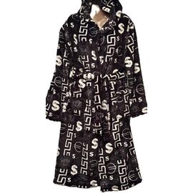 Фотография Халат женский тёплый H139 black р.48-58 "SHELLY" недорого оптом от прямого поставщика