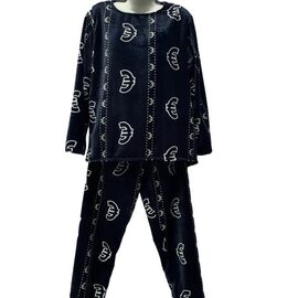 Фотография Пижама тёплая женская H161 black р.48-58 "SHELLY" недорого оптом от прямого поставщика