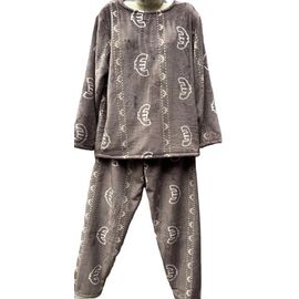 Фотография Пижама тёплая женская H163 beige р.48-58 "SHELLY" недорого оптом от прямого поставщика