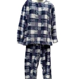 Фотография Пижама тёплая женская H165 blue р.48-58 "SHELLY" недорого оптом от прямого поставщика