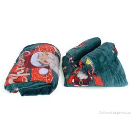 Фотография Постельное белье  18102 (12149) green 200x230 см Постільна білизна плюш (1 шт. р.сетка One size) "Obuvok" недорого оптом от прямого поставщика