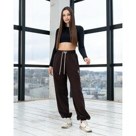 Фотография Штаны спортивные женские тёплые БЗ28 chocolate р.S-XL "AZNA" недорого оптом от прямого поставщика