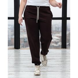 Фотография Штаны спортивные женские тёплые БЗ54 brown р.XL-4XL "AZNA" недорого оптом от прямого поставщика