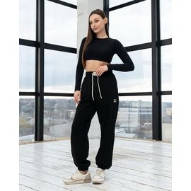 Фотография Штаны спортивные женские тёплые БЗ28 black р.S-XL "AZNA" недорого оптом от прямого поставщика