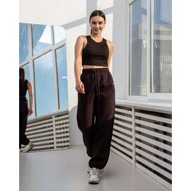 Фотография Штаны спортивные женские тёплые БЗ82 brown р.S-XL "AZNA" недорого оптом от прямого поставщика