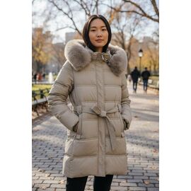 Фотография Куртка женская зимняя 76716 beige р.46-56 "DKNSEL" недорого оптом от прямого поставщика