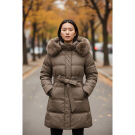 Фотография Куртка женская зимняя 76716 brown р.46-56 "DKNSEL" недорого оптом от прямого поставщика