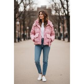Фотография Куртка женская зимняя 23-1120 pink р.42-50 "DKNSEL" недорого оптом от прямого поставщика
