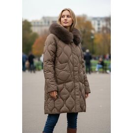 Фотография Куртка женская зимняя 76725 brown р.46-56 "DKNSEL" недорого оптом от прямого поставщика