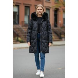 Фотография Куртка женская зимняя 76725 black р.46-56 "DKNSEL" недорого оптом от прямого поставщика