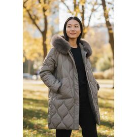 Фотография Куртка женская зимняя 76725 grey р.46-56 "DKNSEL" недорого оптом от прямого поставщика