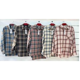 Сорочка тепла жіноча 2505 grey-red р.2XL-6XL "BASE" недорого оптом від прямого постачальника