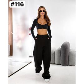 Фотография Штаны спортивные женские тёплые 116 black р.42-46 "ZLATA" недорого оптом от прямого поставщика