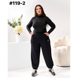 Фотография Штаны спортивные женские тёплые 119-2 black р.52-62 "ZLATA" недорого оптом от прямого поставщика