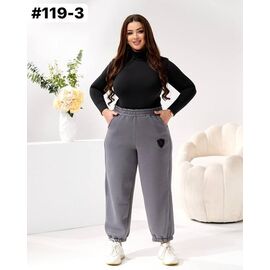 Фотография Штаны спортивные женские тёплые 119-3 d.grey р.52-62 "ZLATA" недорого оптом от прямого поставщика