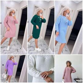 Фотография Платье тёплое женское SV1113 mix р.44-56 "WHITE" недорого оптом от прямого поставщика