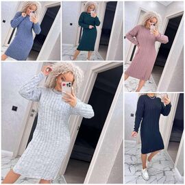 Фотография Платье тёплое женское SV1115 mix р.44-56 "WHITE" недорого оптом от прямого поставщика