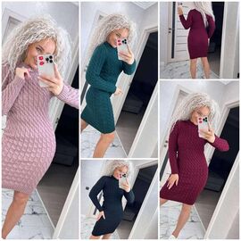 Фотография Платье тёплое женское SV1116 mix р.42-50 "WHITE" недорого оптом от прямого поставщика