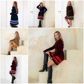 Фотография Платье тёплое женское SV1117 mix р.44-52 "WHITE" недорого оптом от прямого поставщика