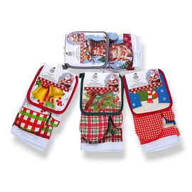 Фотография Комплект женский 3202 mix Набір кухоний прихватки,рушник р.18*18 "Obuv OK2" недорого оптом от прямого поставщика