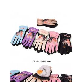 Рукавички дитячі на дівчинку L02 mix р.6-8 "Descarrilado" недорого оптом від прямого постачальника