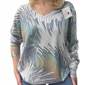 Светр жіночий 25241 l.grey-mint р.46-52 "PULSE" недорого оптом від прямого постачальника