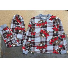 Піжама дитяча тепла на хлопчика PR629 grey р.6-12 "Proschenko" недорого оптом від прямого постачальника