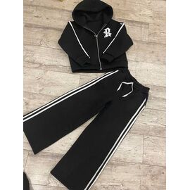 Костюм дитячий спортивний теплий на дівчинку PR635 black р.9-12 "Proschenko" недорого оптом від прямого постачальника