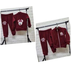 Фотография Костюм детский спортивный тёплый на девочку PR645 wine р.98-110 "Proschenko" недорого оптом от прямого поставщика