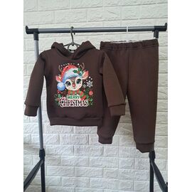 Фотография Костюм детский спортивный тёплый унисекс PR647 brown р.104-116 "Proschenko" недорого оптом от прямого поставщика