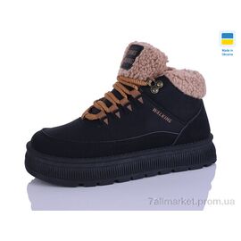 Фотография Ботинки женские стильные зима 51100 чорний (8 пар р.36-41) "DeMur" недорого оптом от прямого поставщика