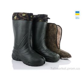 Чоботи з піни чоловічі Зима DS Укр EVА 09 сапог обшив. зелен. (6 пар р.41-46) "Vladimir" недорого оптом від прямого постачальника