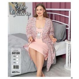 Фотография Комплект женский DS406-60100 peach р.2XL-4XL "DONELLA" недорого оптом от прямого поставщика