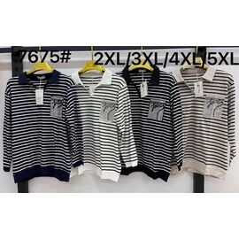 Фотография Свитер женский 7675 black р.2XL-5XL "Kaffir Lily" недорого оптом от прямого поставщика