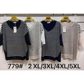 Фотография Свитер женский 779 navy р.2XL-5XL "Kaffir Lily" недорого оптом от прямого поставщика