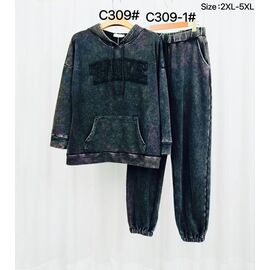 Фотография Штаны женские C309-1 green р.2XL-5XL "Kaffir Lily" недорого оптом от прямого поставщика