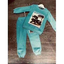 Костюм дитячий спортивний теплий на дівчинку PR671 l.blue р.4-6 "Proschenko" недорого оптом від прямого постачальника