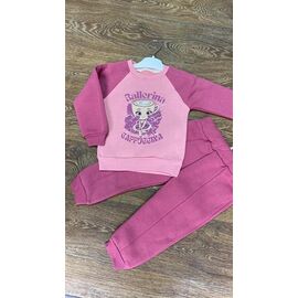 Костюм дитячий спортивний теплий на дівчинку PR674 pink р.2-5 "Proschenko" недорого оптом від прямого постачальника