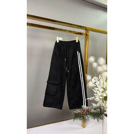 Штани дитячі спортивні зимові на дівчинку C03 black р.130-170 "Delfinka" недорого оптом від прямого постачальника