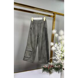 Штани дитячі спортивні зимові на дівчинку C03 khaki р.130-170 "Delfinka" недорого оптом від прямого постачальника