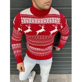 Фотография Свитер мужской 56900 red р.M-2XL "TURHAN" недорого оптом от прямого поставщика