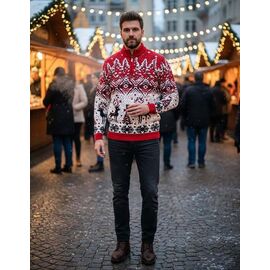 Фотография Свитер мужской 56918 red р.L-2XL "TURHAN" недорого оптом от прямого поставщика