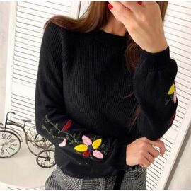 Фотография Свитер женский 717 black р.42-48 "Kosta" недорого оптом от прямого поставщика