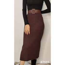 Спідниця жіноча 7601 brown р.42-48 "Kosta" недорого оптом від прямого постачальника